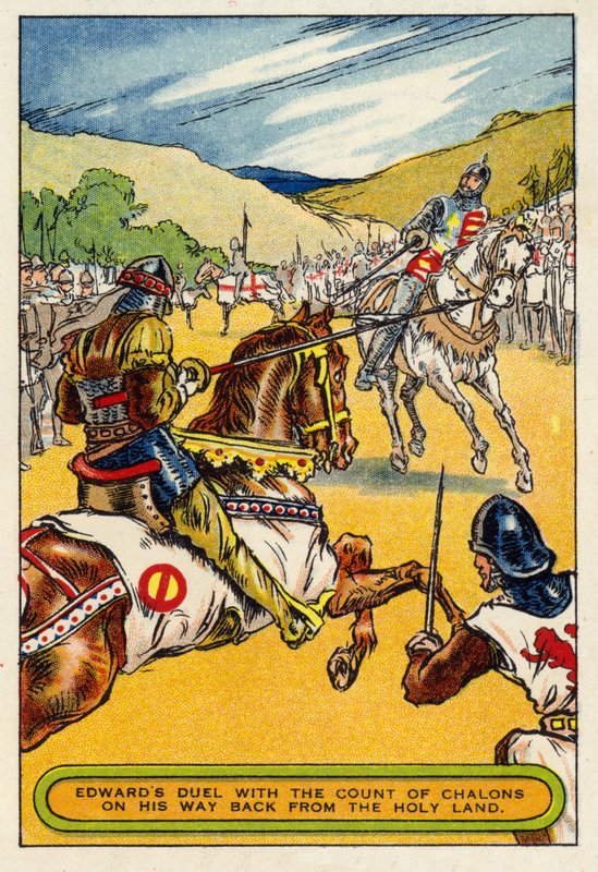 Edwards duellerer med greven af Chalons på vej tilbage fra det hellige land af English School