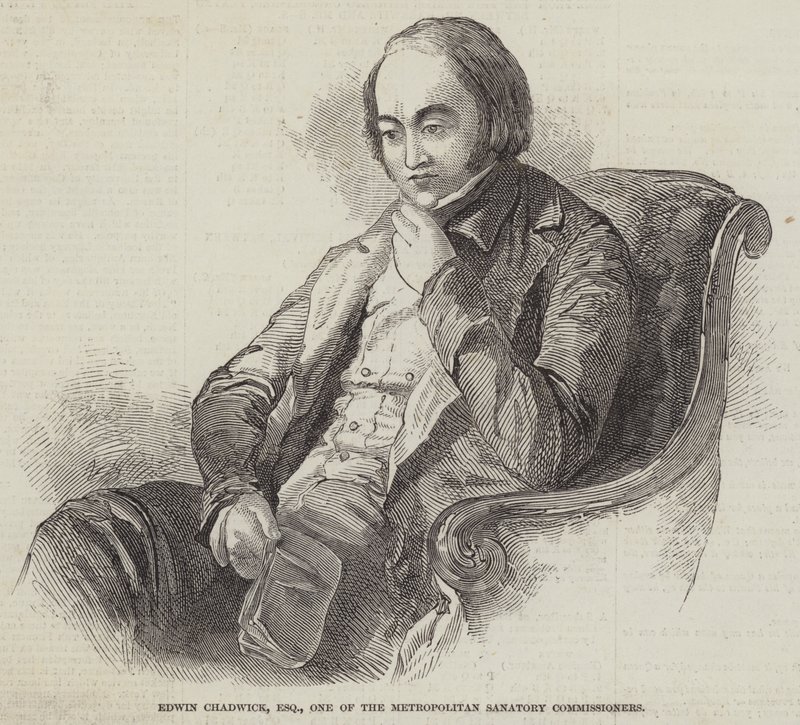 Edwin Chadwick, Esquire, en af Metropolitan Sanatory Commissioners (gravering) af English School