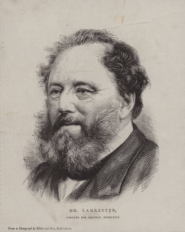 Edwin Lankester, engelsk kirurg og naturforsker og Coroner for Central Middlesex af English School