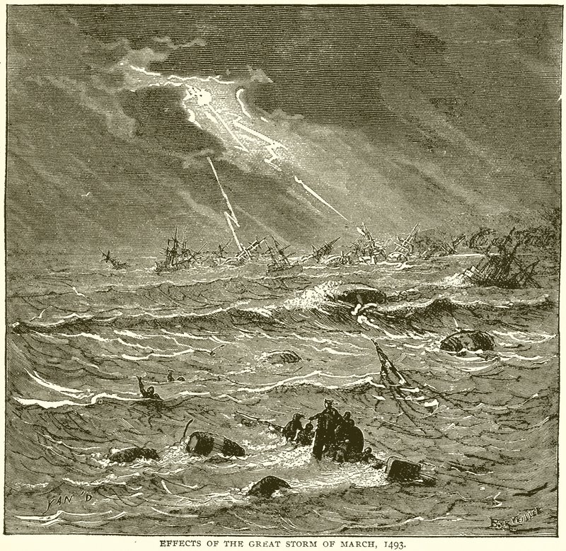 Virkningerne af den store storm i marts 1493 af English School