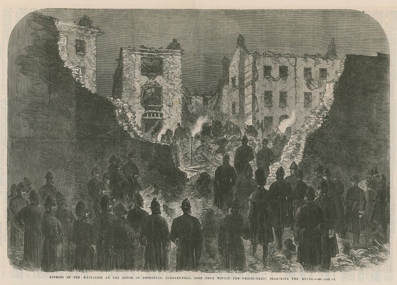 Virkningerne af eksplosionen i House of Detention, Clerkenwell af English School