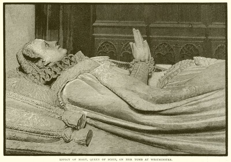 Skulptur af Mary, Queen of Scots, på hendes grav i Westminster af English School