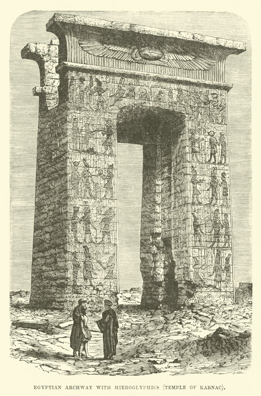 Egyptisk buegang med hieroglyffer, Karnak-templet af English School