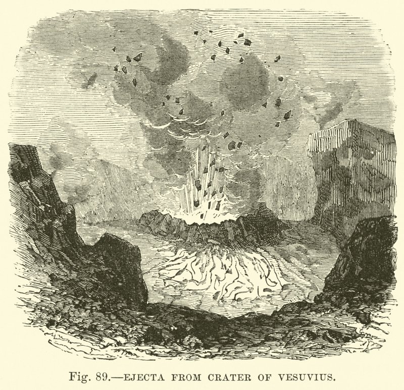 Ejecta from Crater of Vesuvius  af English School