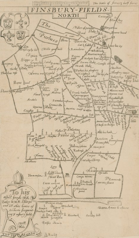 Udarbejdelse af et bueskydningskort fra 1594 af English School