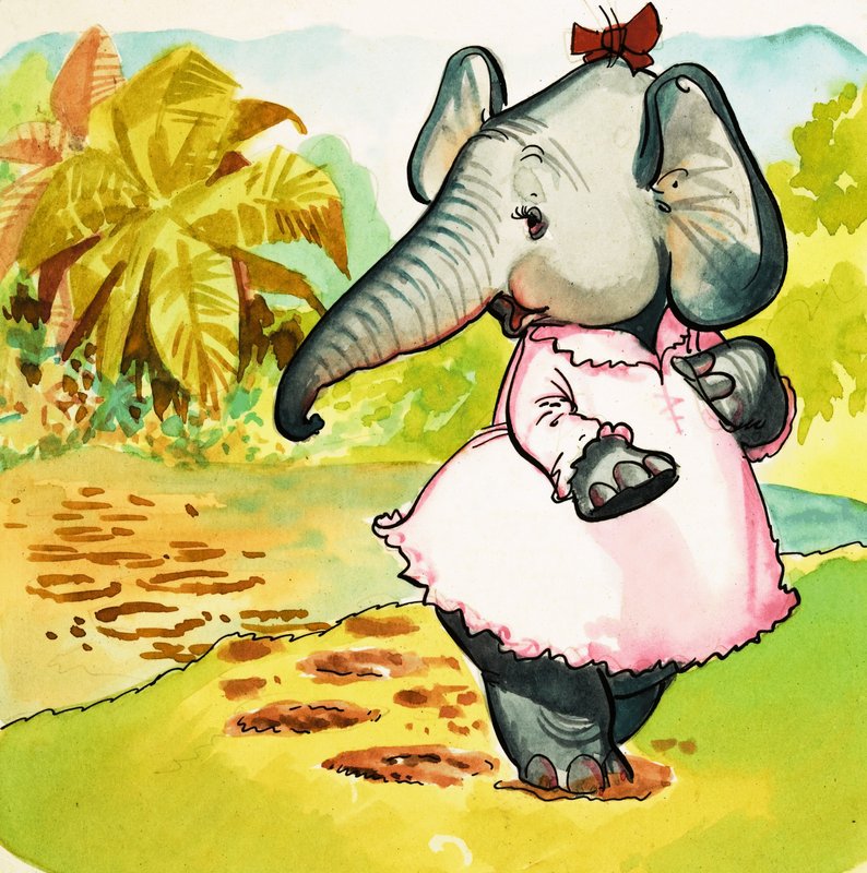 Elefant i kjole af English School