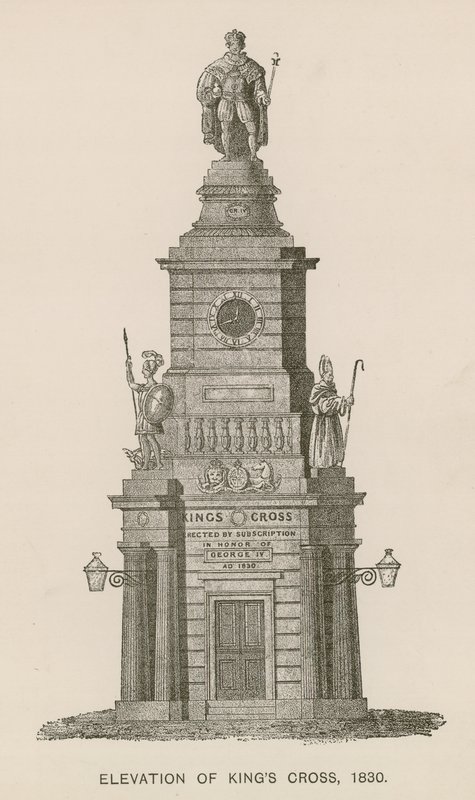 Elevation of Kings Cross, London, 1830 af English School