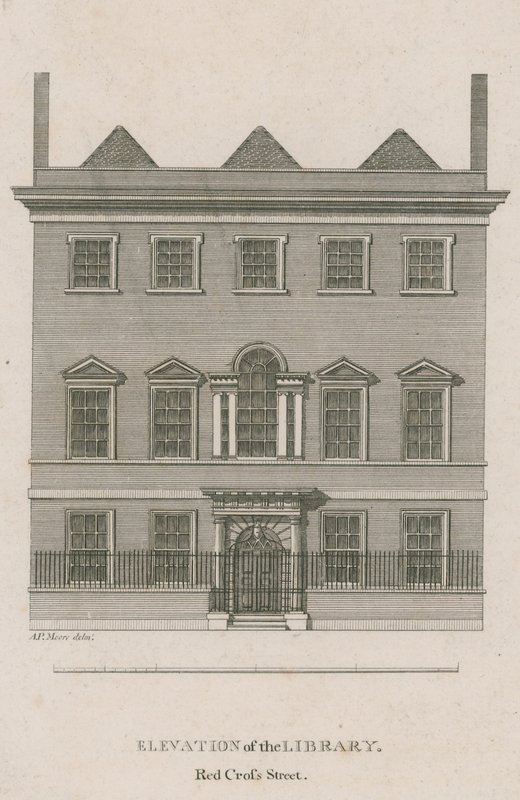 Elevation of the Library, Red Cross Street, London af English School