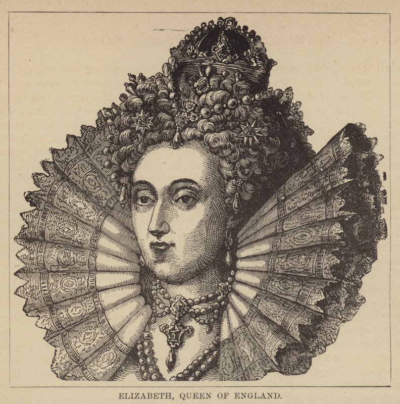 Elizabeth, dronning af England (gravering) af English School