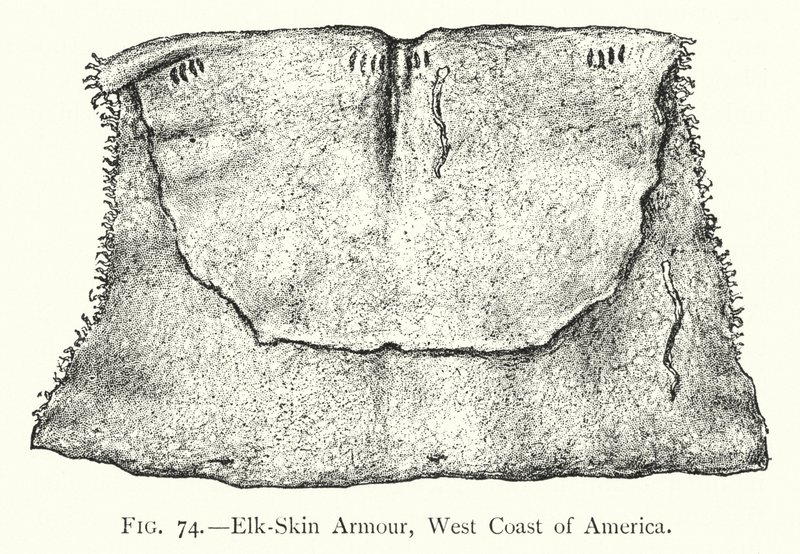 Elk-Skin Armour, Amerikas vestkyst (litho) af English School