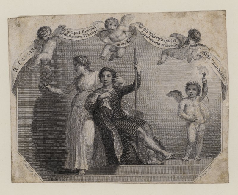 Emalje- og miniaturemaler, R Collins, fagkort af English School
