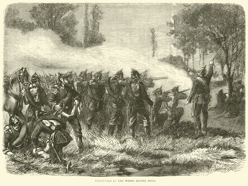 Møde i skoven før Metz, oktober 1870 af English School
