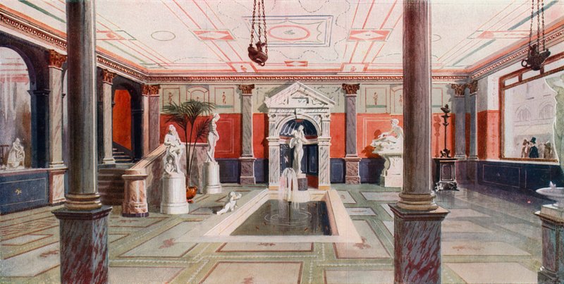 Entrance Hall of Mrs Pears of Pears Sæbeberømmelse, gengiver en hal i Herculaneum af English School