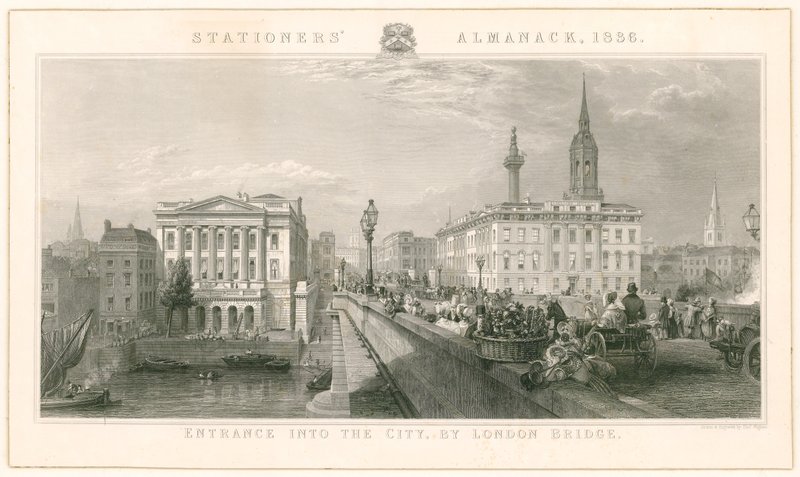Indgang til byen ved London Bridge af English School