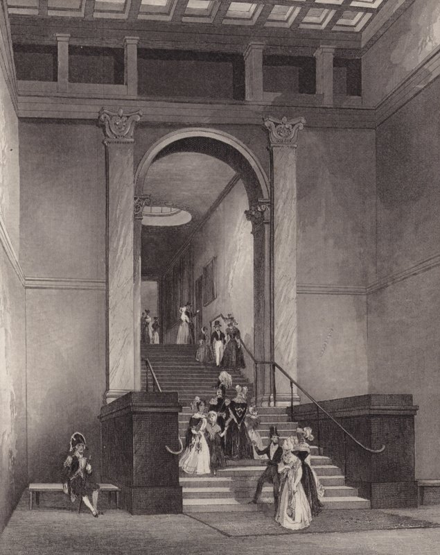 Indgang til National Gallery, London (gravering) af English School
