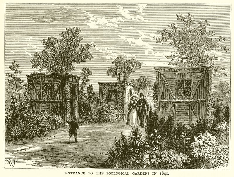 Indgang til Zoologisk Have i 1840 af English School