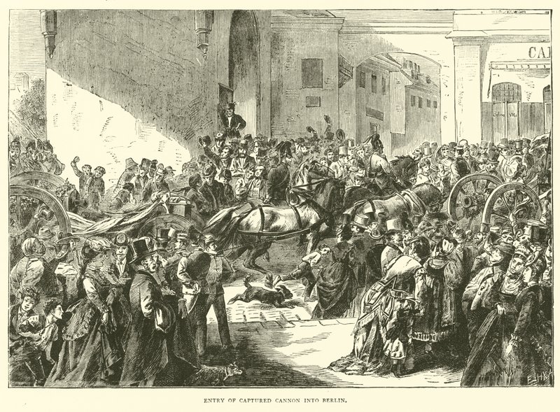 Indsejling af erobrede kanoner i Berlin, september 1870 af English School