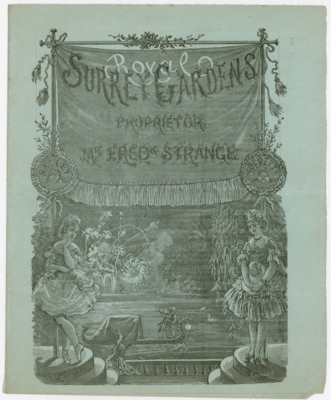 Adgangsbillet til Royal Surrey Gardens, Walworth, Surrey af English School