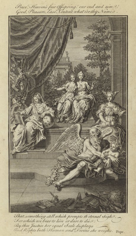 Epistel IV, Om menneskets natur og tilstand, med respekt for lykke af Alexander Pope af English School