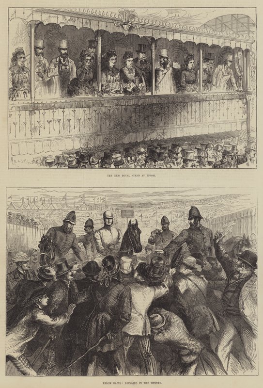 Epsom Races (gravering) af English School