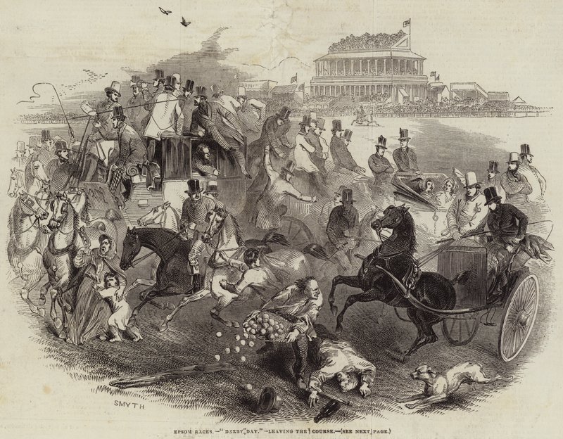 Epsom Races, "Derby Day", forlader banen (gravering) af English School