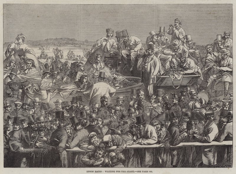 Epsom Races, venter på starten (gravering) af English School
