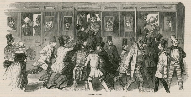 Epsom Races 1847: The Railway - Anden klasse af English School