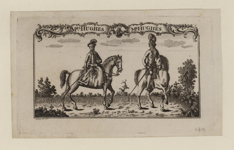 Equestrian Entertainers, fru Hughes og hr. Hughes, handelskort af English School