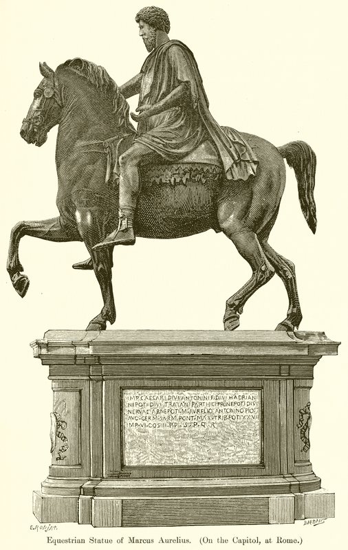 Rytterstatue af Marcus Aurelius. (På Capitol, i Rom) af English School