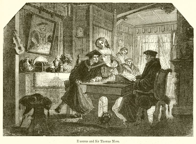 Erasmus og Sir Thomas More af English School