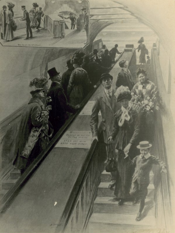 Rulletrappe ved Earls Court station af English School