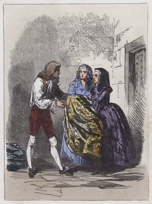 Escape of the Earl of Nithsdale (farvet gravering) af English School