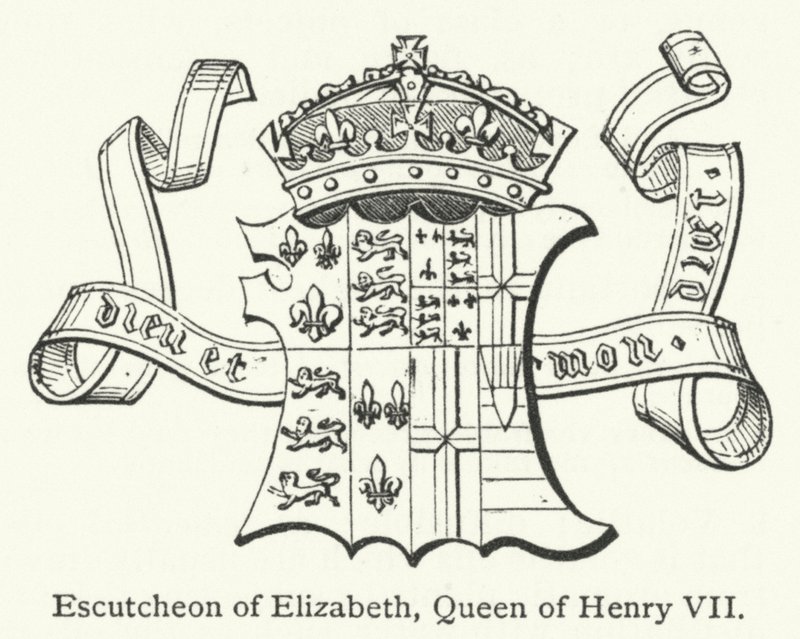 Våbenskjold af Elizabeth, dronning af Henry VII (gravering) af English School