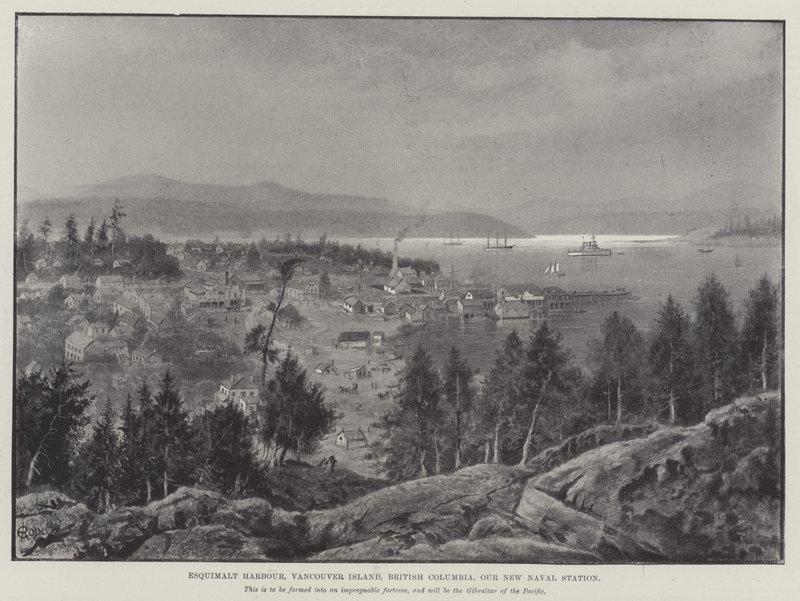 Esquimalt Harbour, Vancouver Island, British Columbia, Vores nye flådestation (gravering) af English School