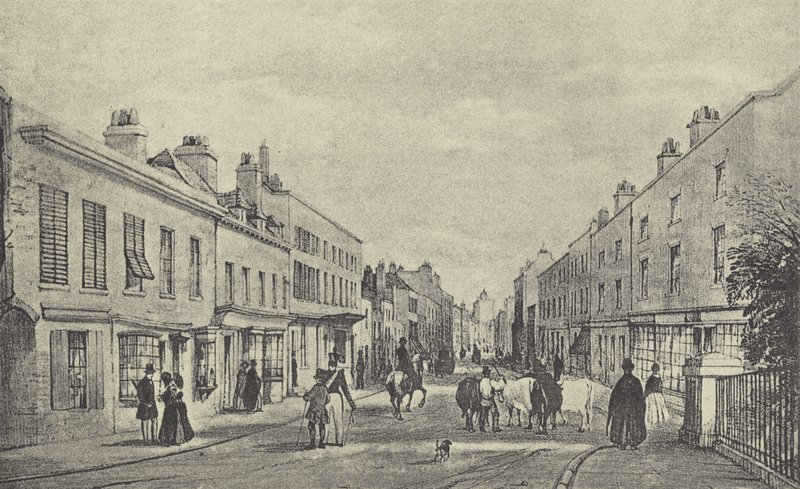Eton High Street, 1844 (gravure) af English School