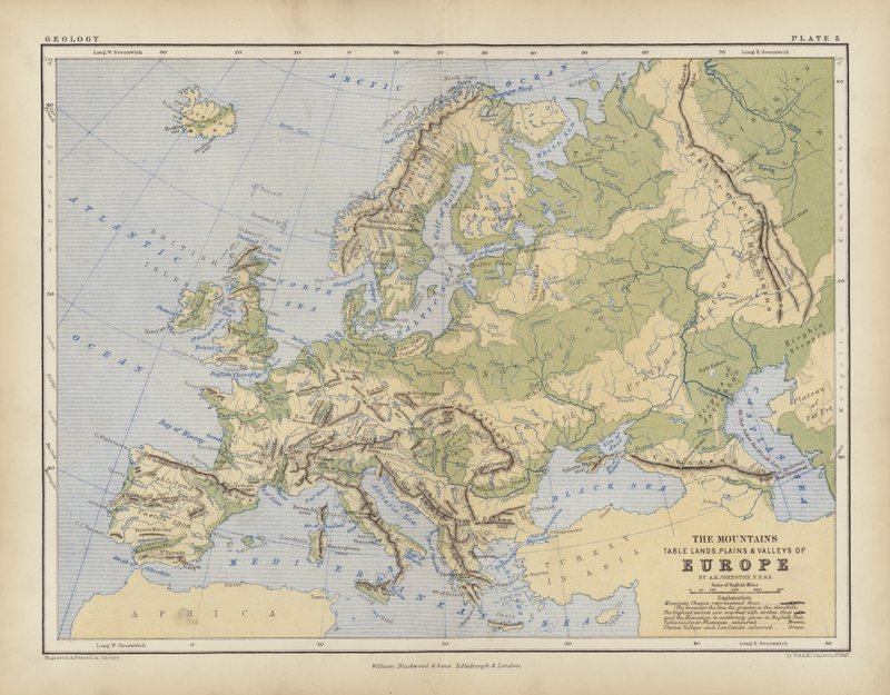 Europa (farvet gravering) af English School