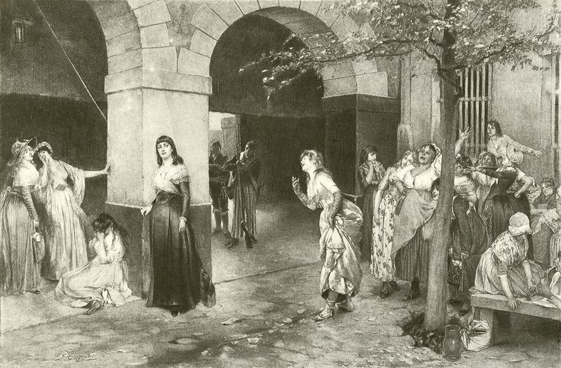 Evariste Carpentier Mme Roland i fængslet i Ste Pelagie (gravering) af English School