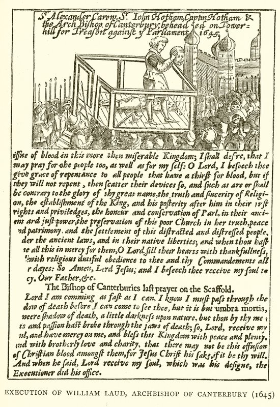 Henrettelse af William Laud, ærkebiskop af Canterbury (1645) af English School