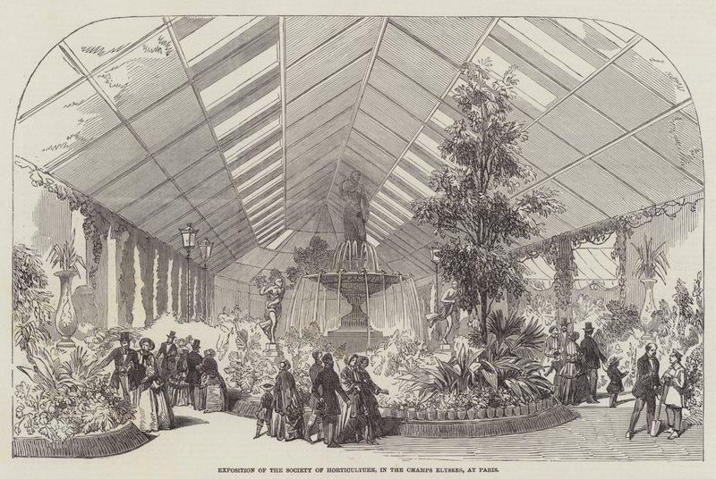Udstilling af Society of Horticulture, i Champs Elysees, i Paris af English School
