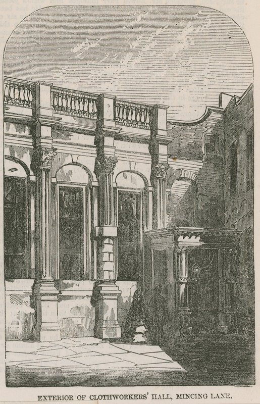 Eksteriør af Clothworkers Hall, Mincing Lane, London af English School