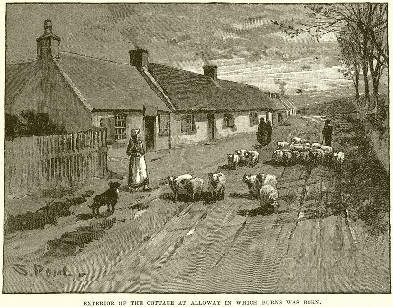 Ydersiden af hytten ved Alloway, hvor Burns blev født af English School
