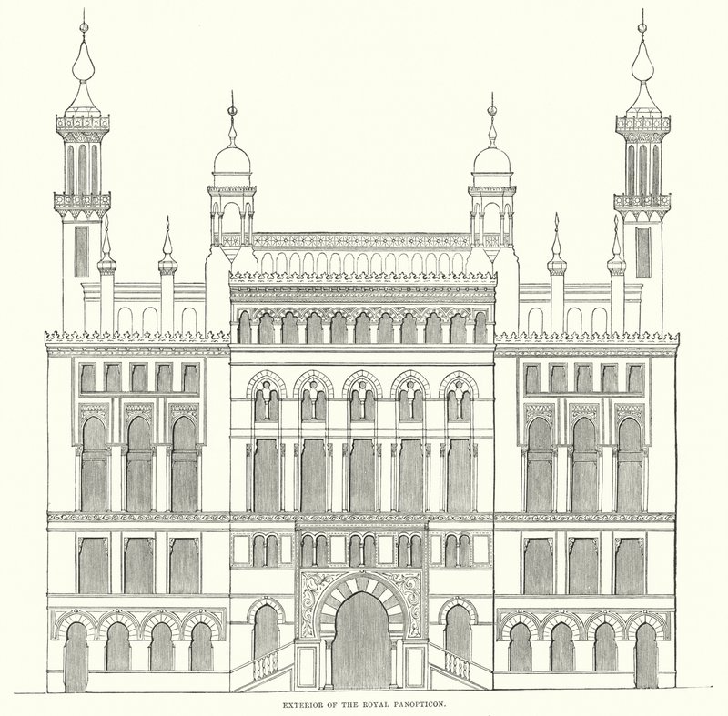 Yderside af Royal Panopticon (gravering) af English School