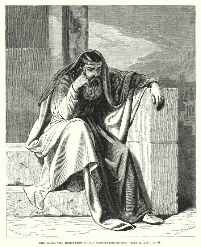 Ezekiel viser Resignation til Guds Dispensation, Ezekiel XXIV af English School