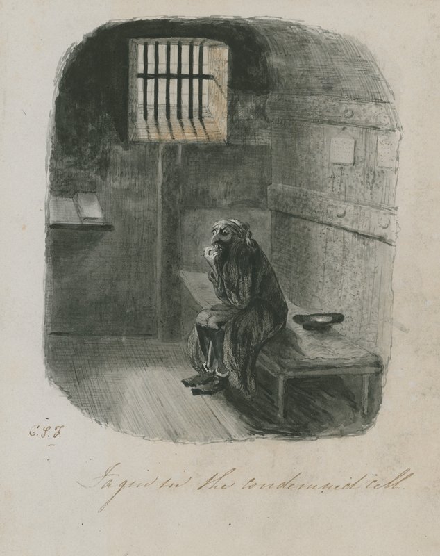 Fagin i den dømte celle (wc på papir) af English School