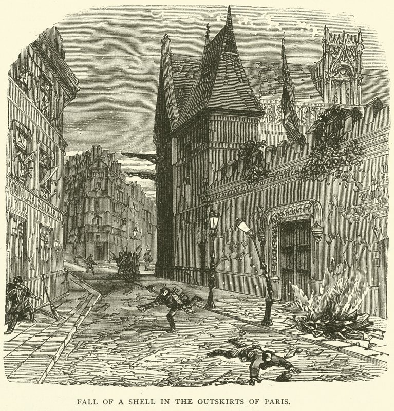 Fald af en skal i udkanten af Paris, oktober 1870 af English School