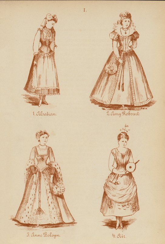 Udklædningstøj: Elsässer, Amy Robsart, Anne Boleyn, Luft (litografi) af English School