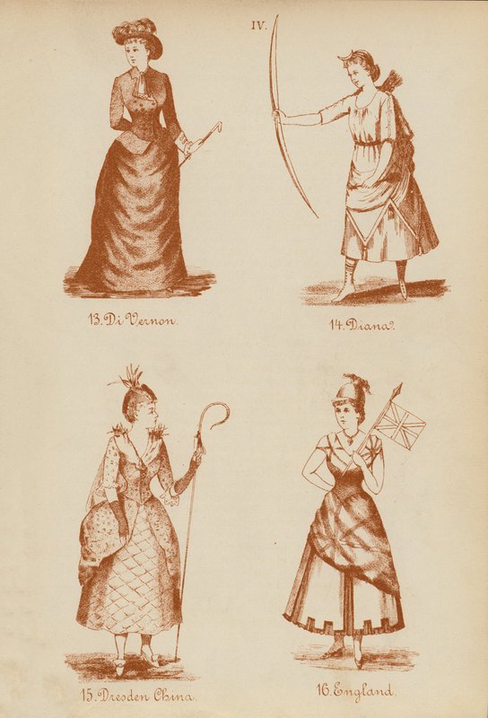 Udklædningstøj: Di Vernon, Diana, Dresden China, England (litografi) af English School