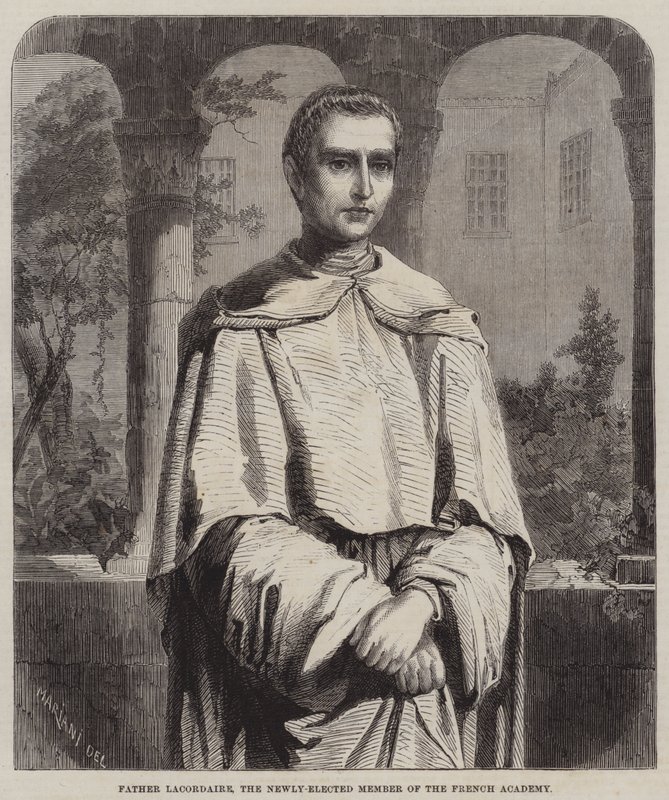 Fader Lacordaire, det nyvalgte medlem af det franske akademi (gravering) af English School