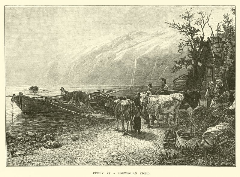 Færge ved en norsk fjord af English School