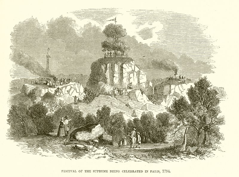 Festival of the Supreme bliver fejret i Paris, 1794 af English School